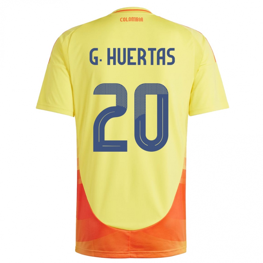 Kids Football Colombia Gabriela Huertas #20 Yellow Home Jersey 24-26 T-Shirt Australia