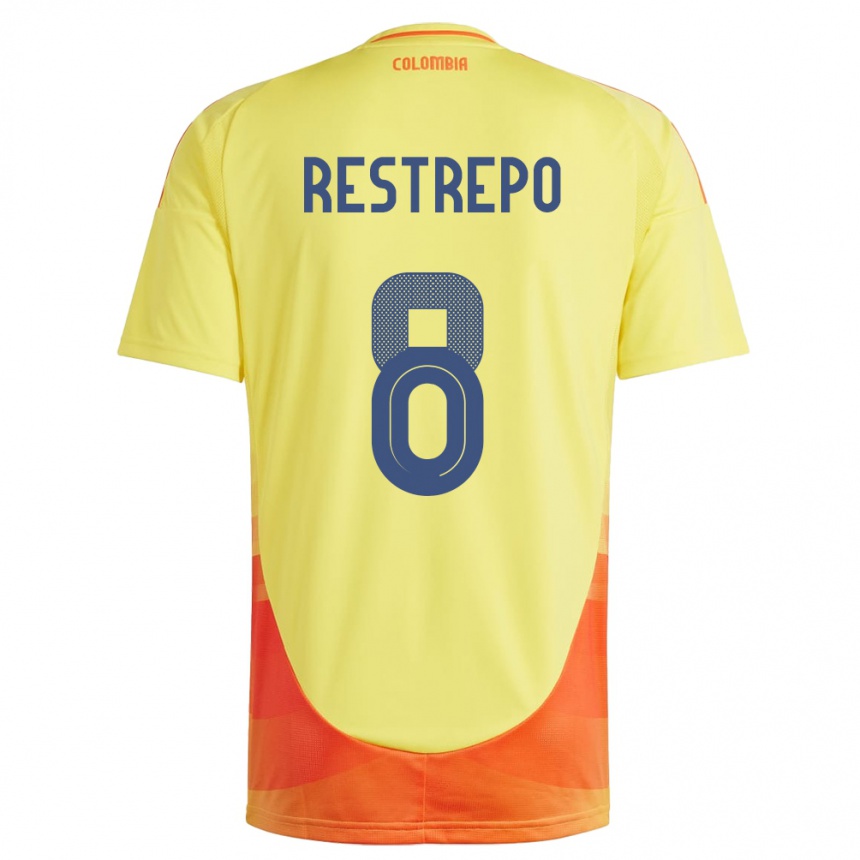 Kids Football Colombia Marcela Restrepo #8 Yellow Home Jersey 24-26 T-Shirt Australia