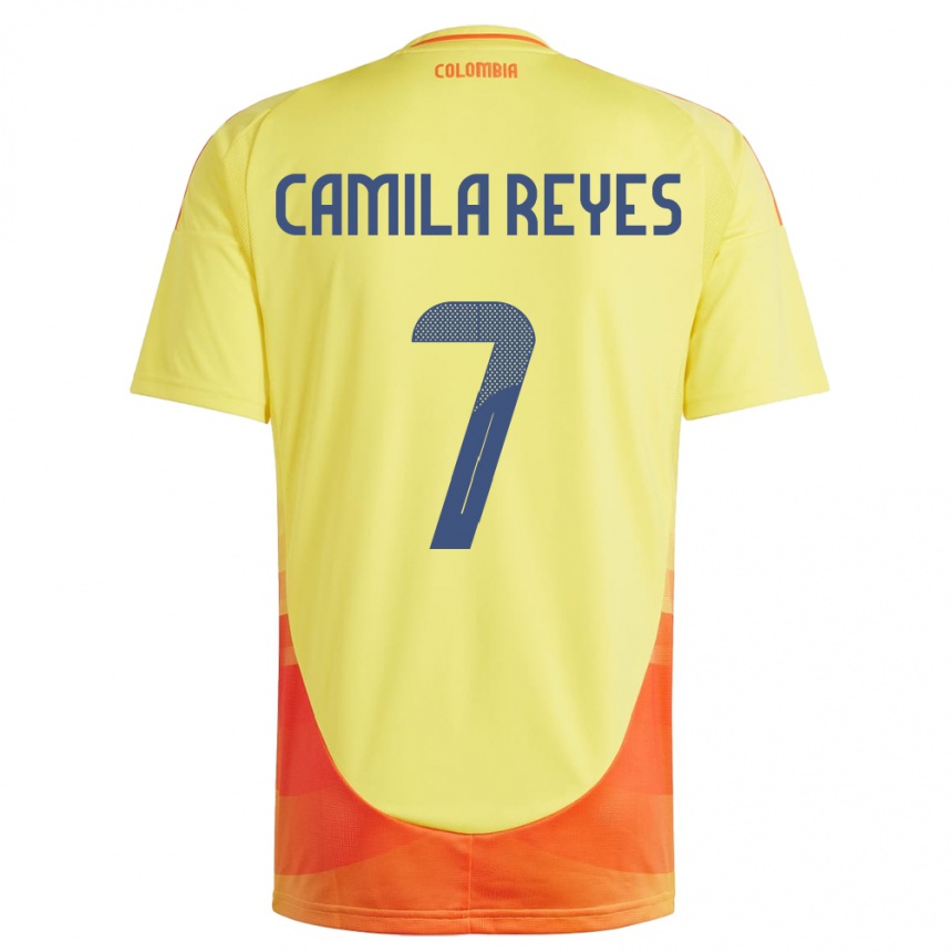 Kids Football Colombia María Camila Reyes #7 Yellow Home Jersey 24-26 T-Shirt Australia