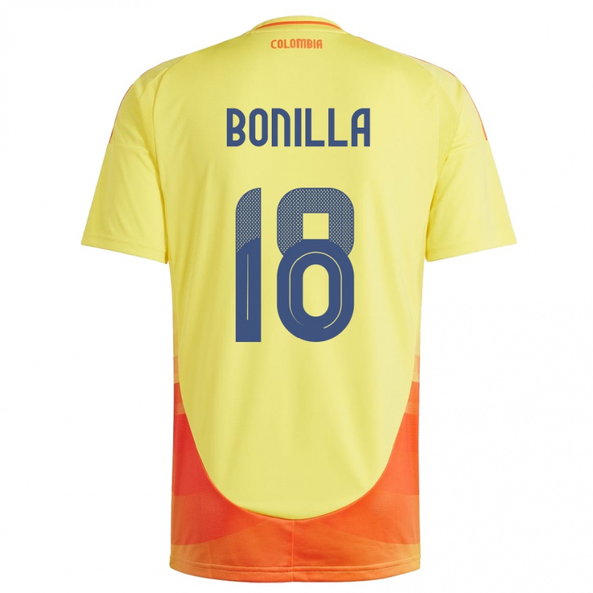 Kids Football Colombia Wendy Bonilla #18 Yellow Home Jersey 24-26 T-Shirt Australia