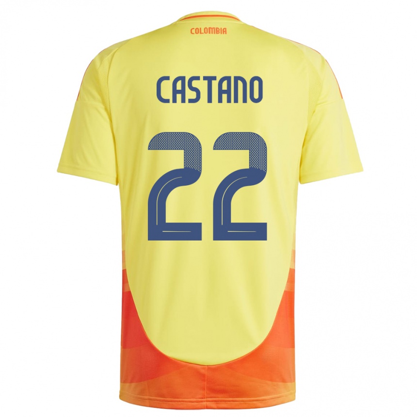 Kids Football Colombia Stefany Castaño #22 Yellow Home Jersey 24-26 T-Shirt Australia