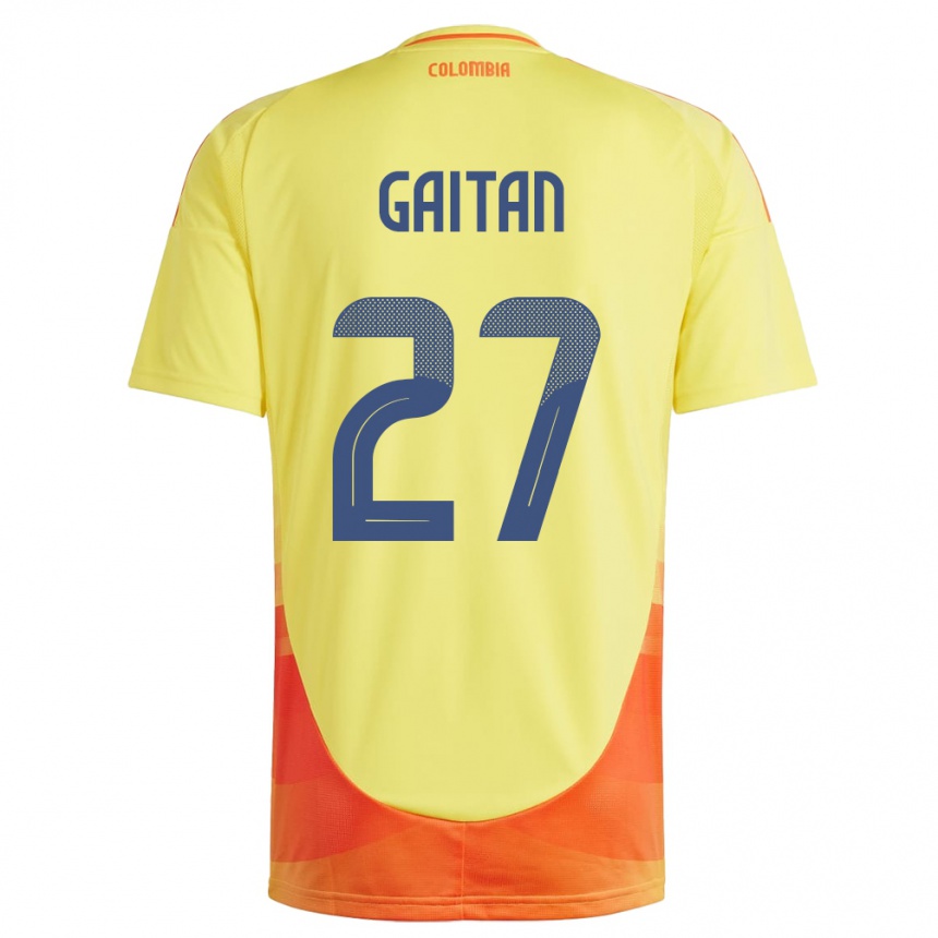 Kids Football Colombia Natalia Gaitán #27 Yellow Home Jersey 24-26 T-Shirt Australia