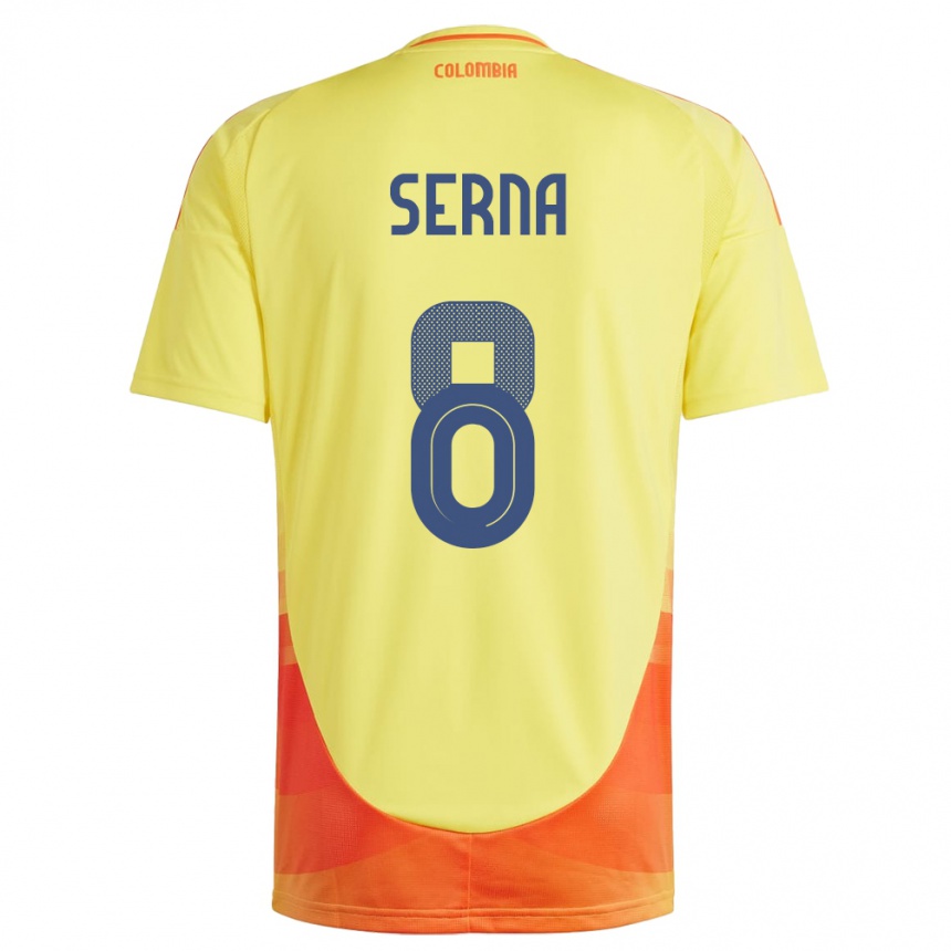 Kids Football Colombia Liced Serna #8 Yellow Home Jersey 24-26 T-Shirt Australia