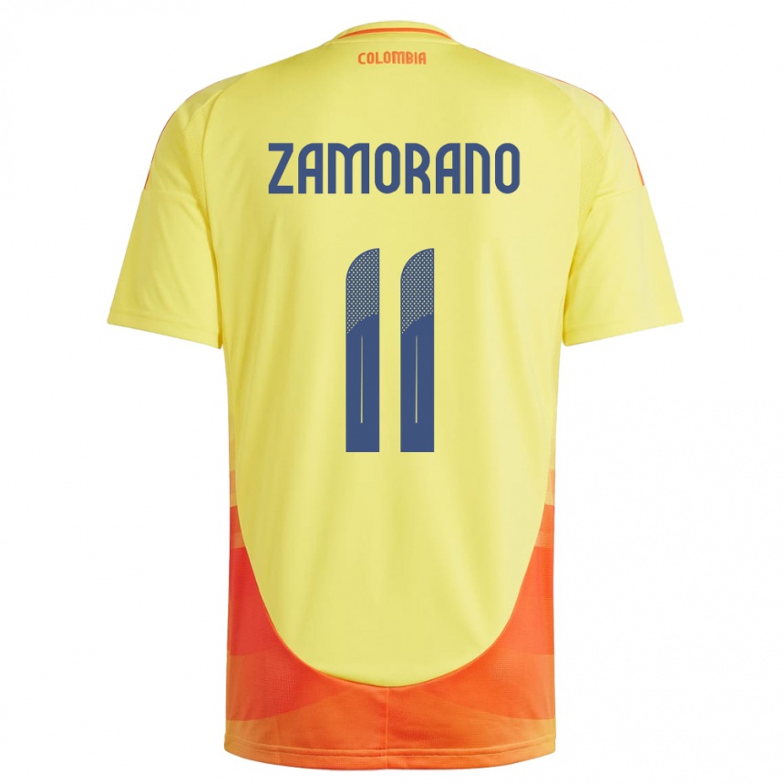 Kids Football Colombia Mariana Zamorano #11 Yellow Home Jersey 24-26 T-Shirt Australia