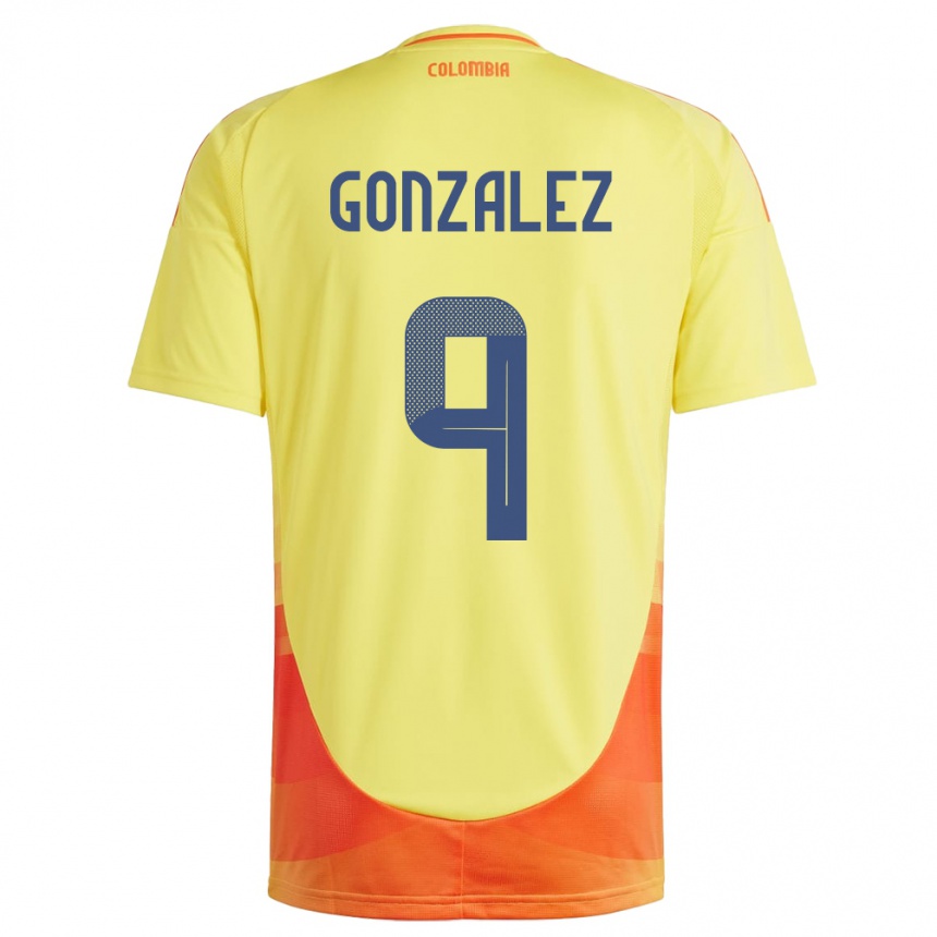 Kids Football Colombia Manuela González #9 Yellow Home Jersey 24-26 T-Shirt Australia