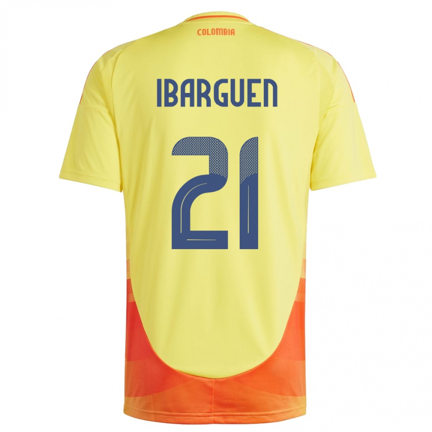 Kids Football Colombia Kelly Ibargüen #21 Yellow Home Jersey 24-26 T-Shirt Australia