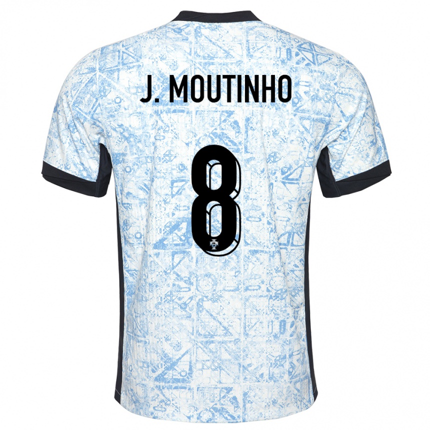 Kids Football Portugal Joao Moutinho #8 Cream Blue Away Jersey 24-26 T-Shirt Australia