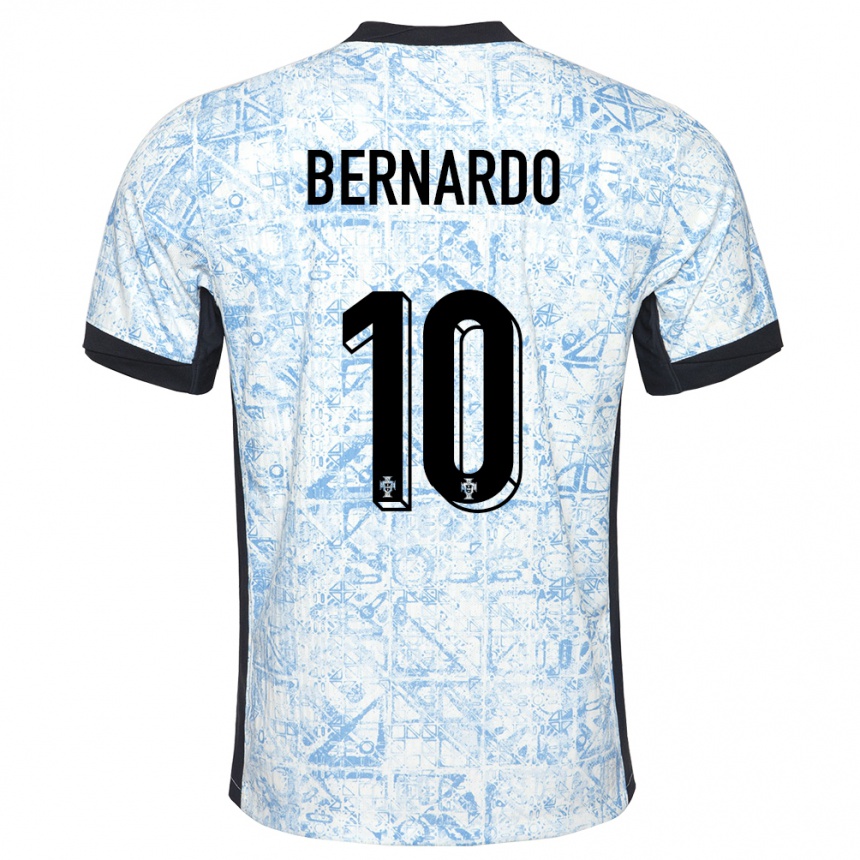 Kids Football Portugal Bernardo Silva #10 Cream Blue Away Jersey 24-26 T-Shirt Australia