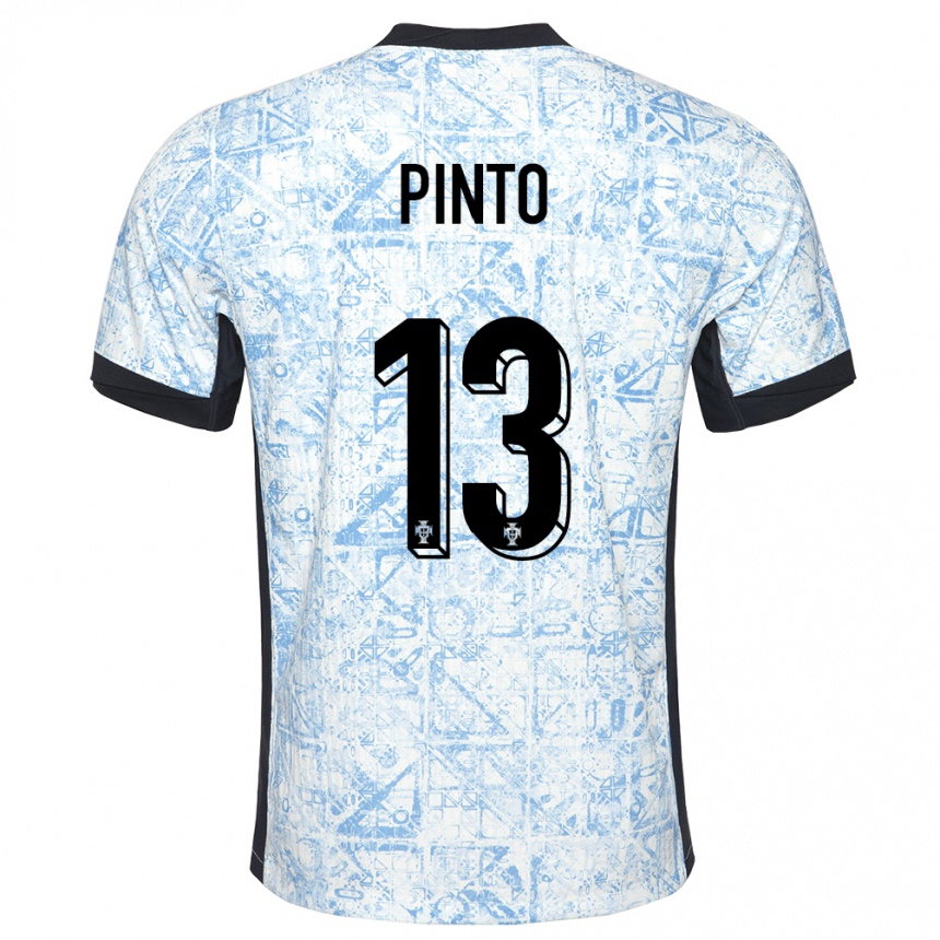 Kids Football Portugal Fatima Pinto #13 Cream Blue Away Jersey 24-26 T-Shirt Australia