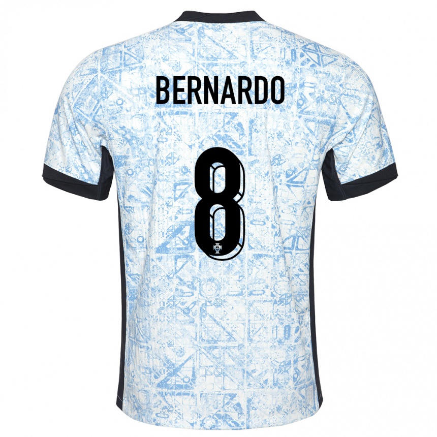 Kids Football Portugal Paulo Bernardo #8 Cream Blue Away Jersey 24-26 T-Shirt Australia