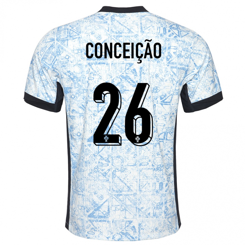 Kids Football Portugal Francisco Conceicao #26 Cream Blue Away Jersey 24-26 T-Shirt Australia