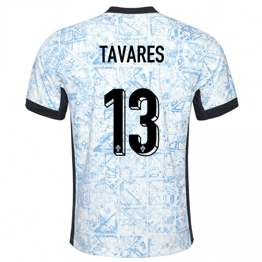 Kids Football Portugal Nuno Tavares #13 Cream Blue Away Jersey 24-26 T-Shirt Australia