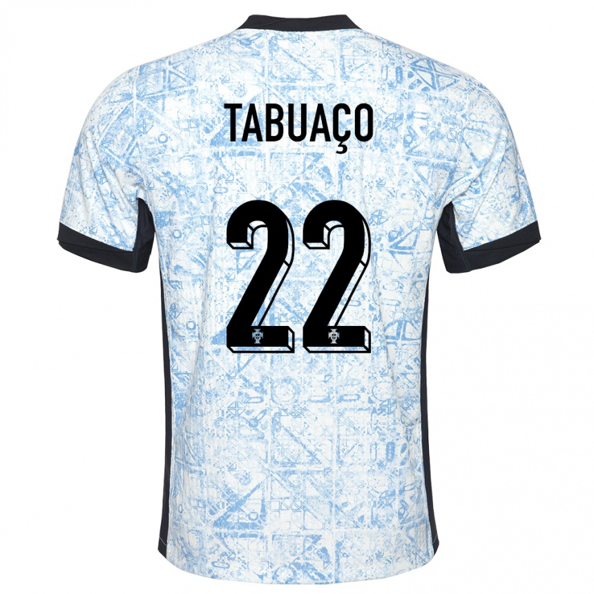 Kids Football Portugal Goncalo Tabuaco #22 Cream Blue Away Jersey 24-26 T-Shirt Australia