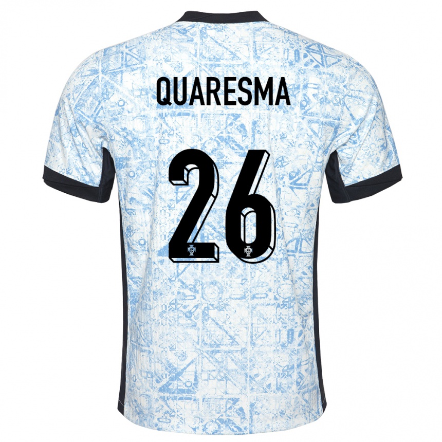 Kids Football Portugal Eduardo Quaresma #26 Cream Blue Away Jersey 24-26 T-Shirt Australia