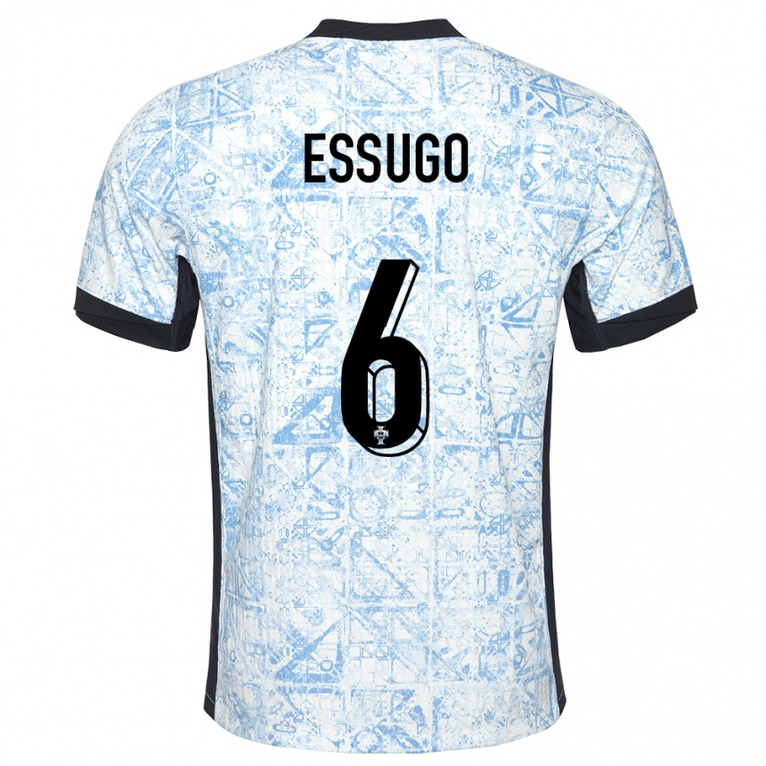 Kids Football Portugal Dario Essugo #6 Cream Blue Away Jersey 24-26 T-Shirt Australia