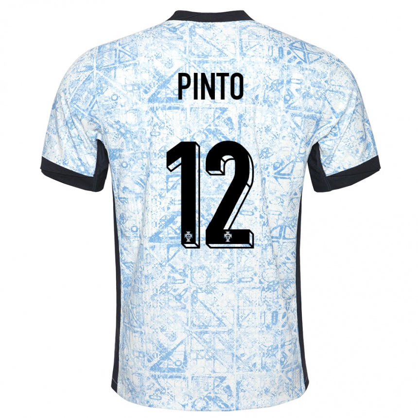 Kids Football Portugal Diogo Pinto #12 Cream Blue Away Jersey 24-26 T-Shirt Australia