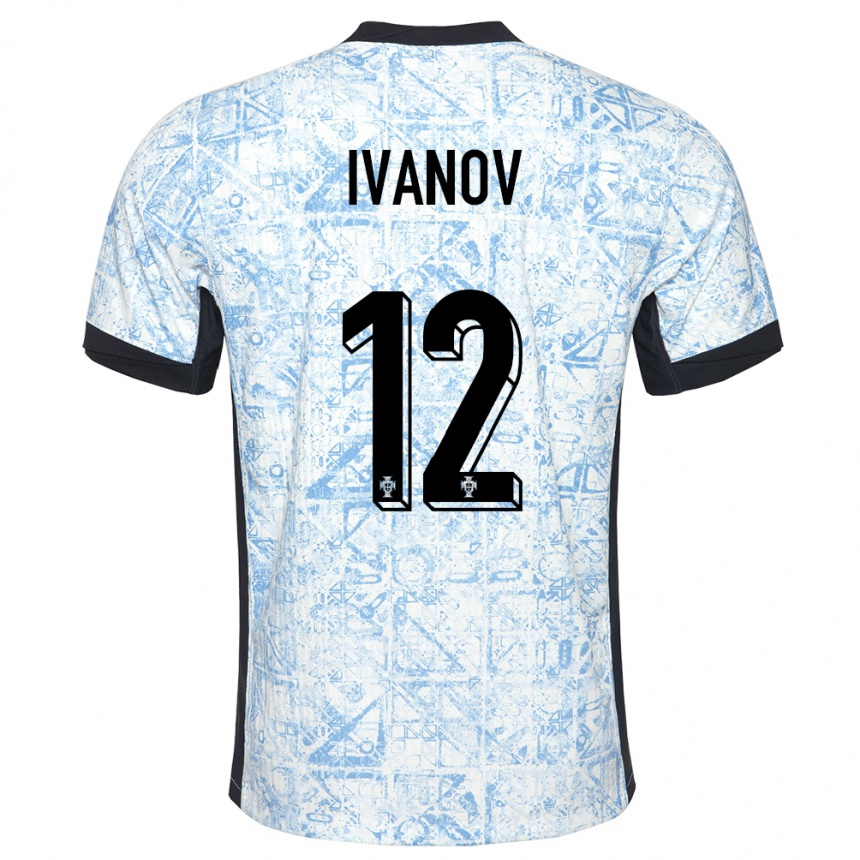 Kids Football Portugal David Ivanov #12 Cream Blue Away Jersey 24-26 T-Shirt Australia