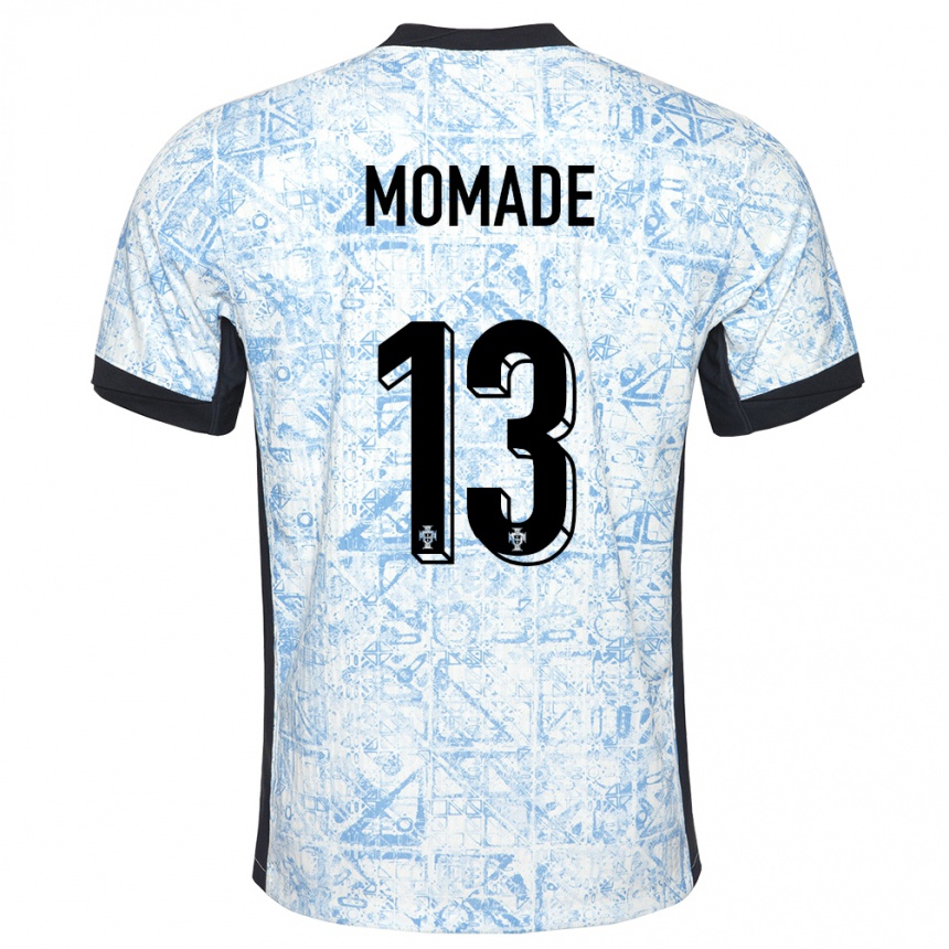 Kids Football Portugal Rayhan Momade #13 Cream Blue Away Jersey 24-26 T-Shirt Australia