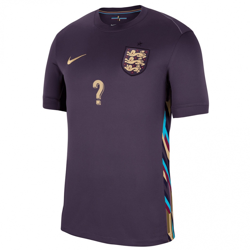 Kids Football England Your Name #0 Dark Raisin Away Jersey 24-26 T-Shirt Australia