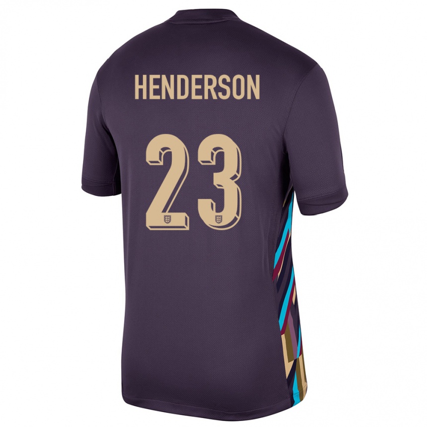 Kids Football England Dean Henderson #23 Dark Raisin Away Jersey 24-26 T-Shirt Australia