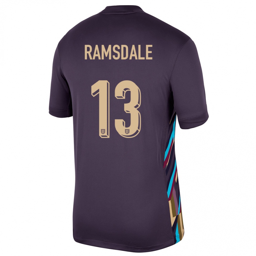 Kids Football England Aaron Ramsdale #13 Dark Raisin Away Jersey 24-26 T-Shirt Australia