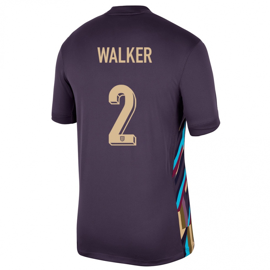 Kids Football England Kyle Walker #2 Dark Raisin Away Jersey 24-26 T-Shirt Australia