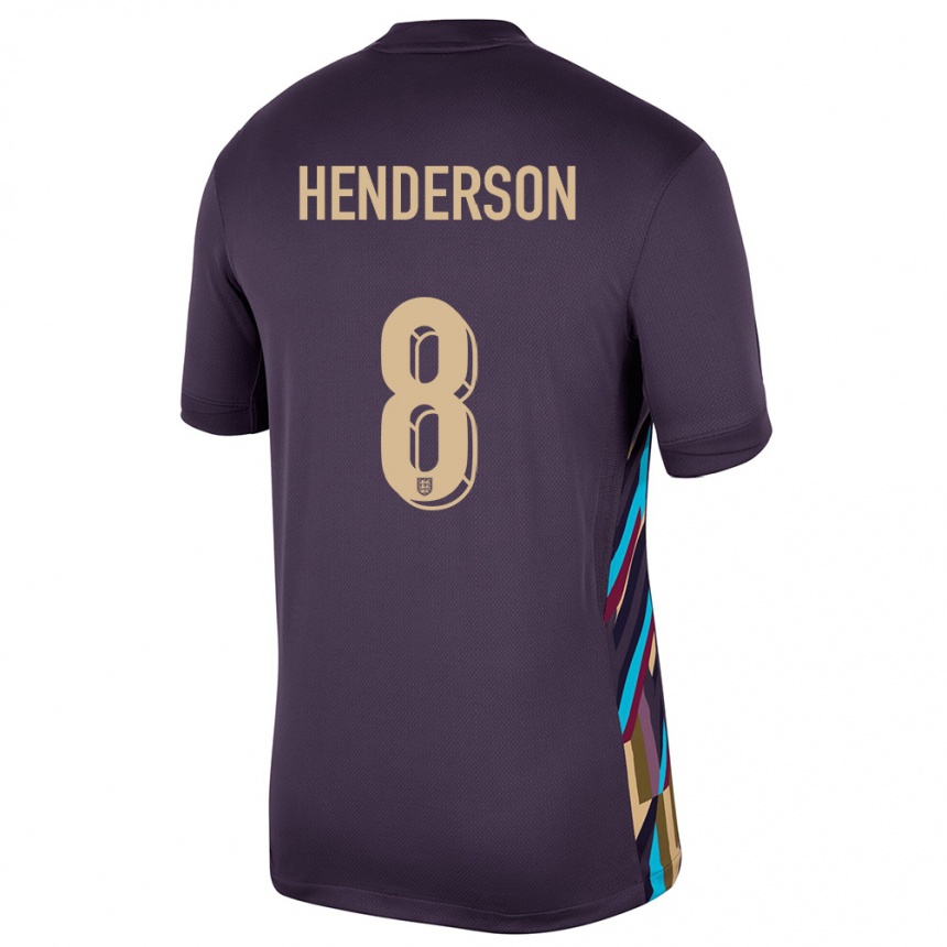 Kids Football England Jordan Henderson #8 Dark Raisin Away Jersey 24-26 T-Shirt Australia