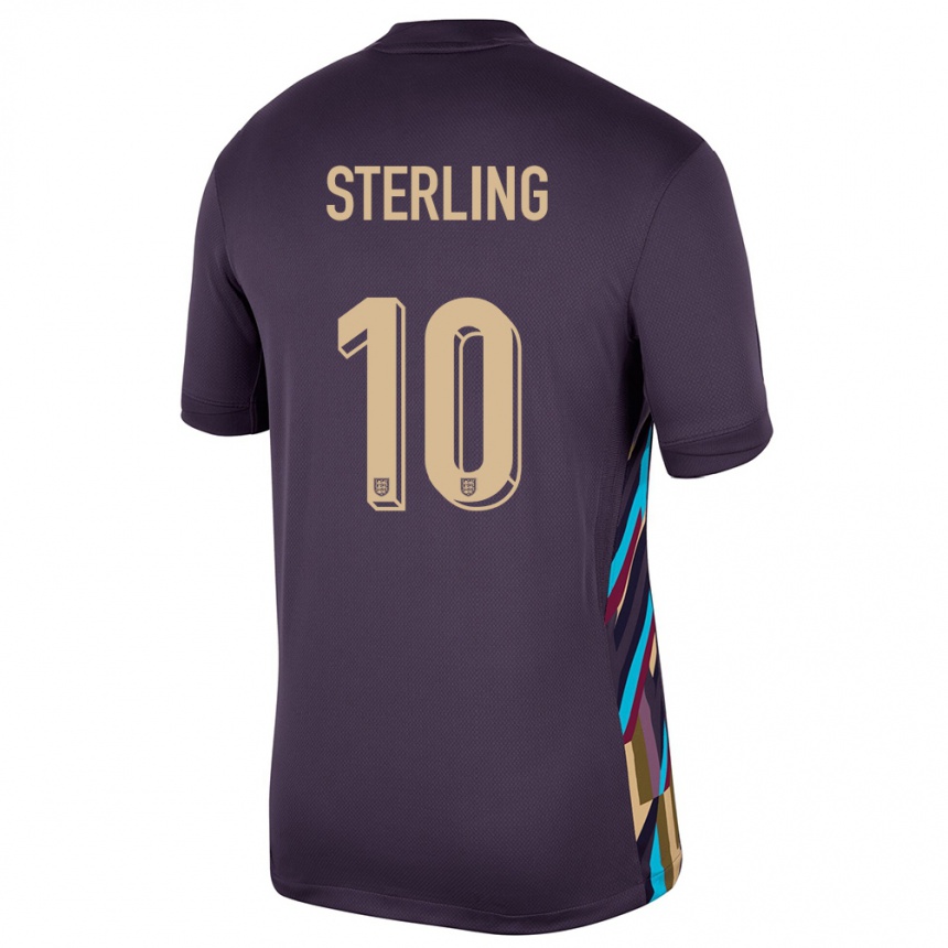 Kids Football England Raheem Sterling #10 Dark Raisin Away Jersey 24-26 T-Shirt Australia