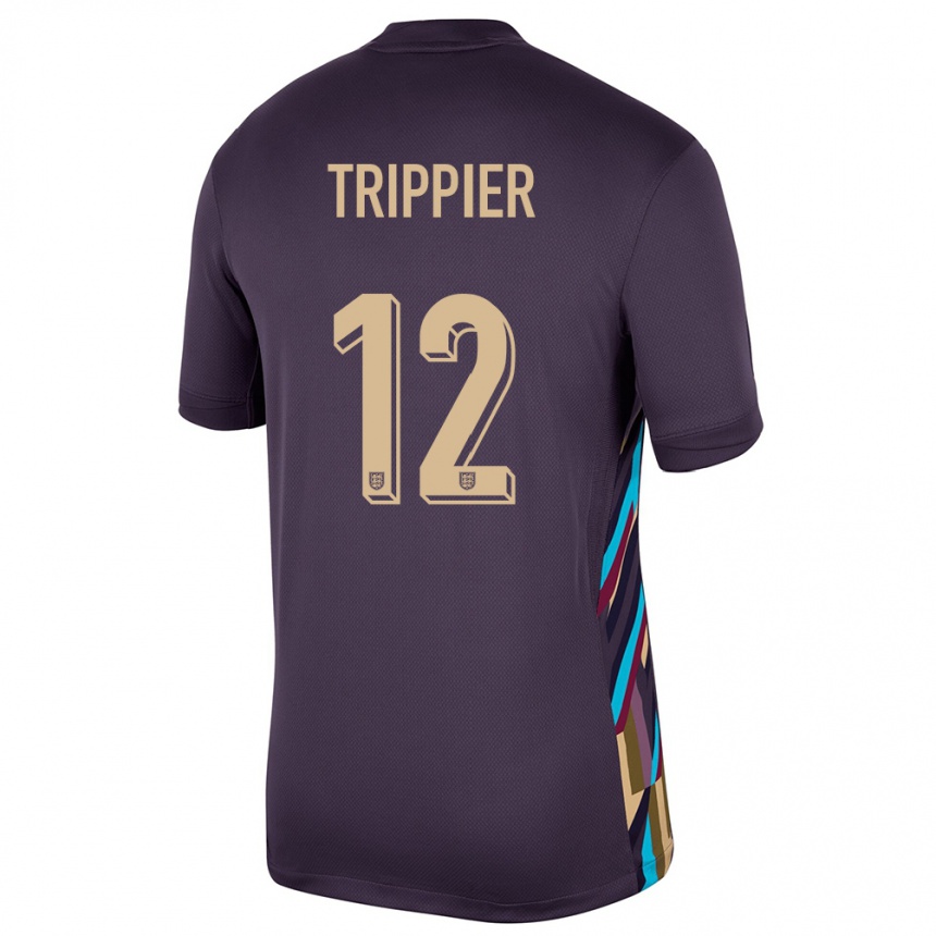 Kids Football England Kieran Trippier #12 Dark Raisin Away Jersey 24-26 T-Shirt Australia