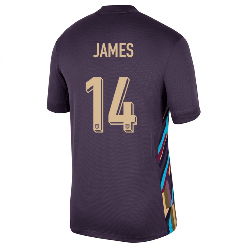 Kids Football England Reece James #14 Dark Raisin Away Jersey 24-26 T-Shirt Australia