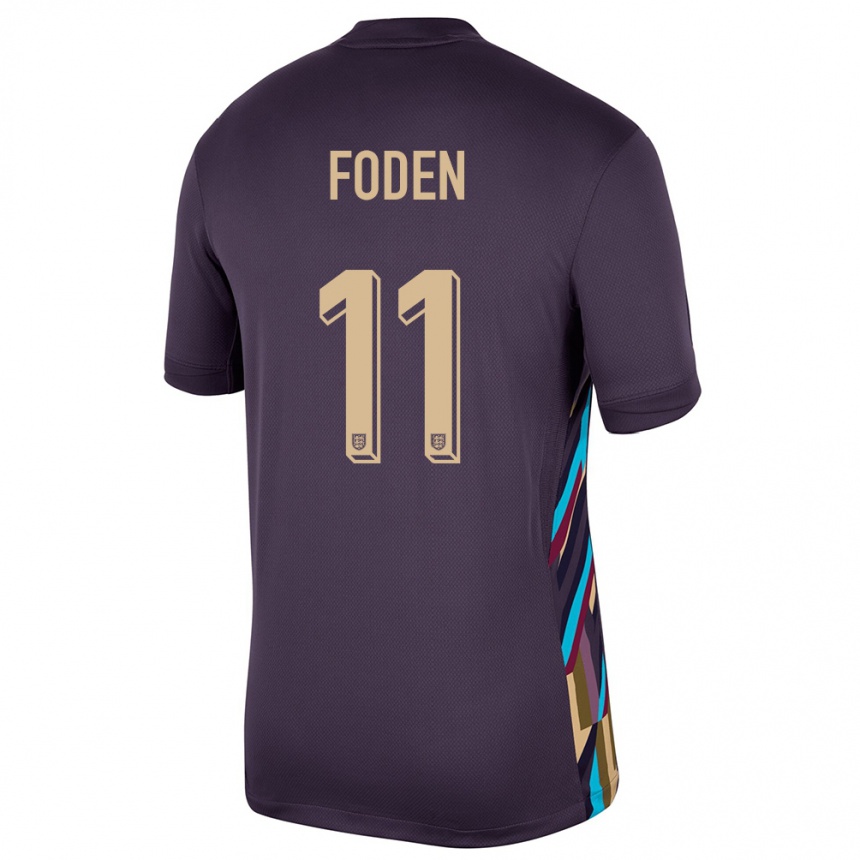 Kids Football England Phil Foden #11 Dark Raisin Away Jersey 24-26 T-Shirt Australia