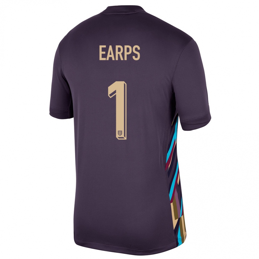 Kids Football England Mary Earps #1 Dark Raisin Away Jersey 24-26 T-Shirt Australia