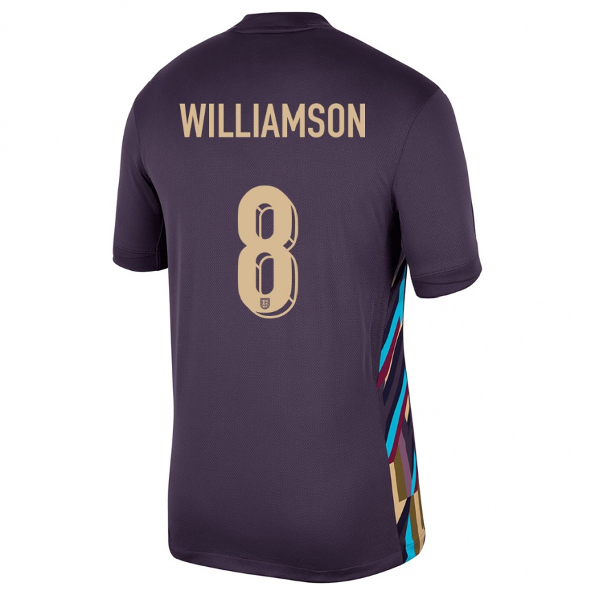 Kids Football England Leah Williamson #8 Dark Raisin Away Jersey 24-26 T-Shirt Australia