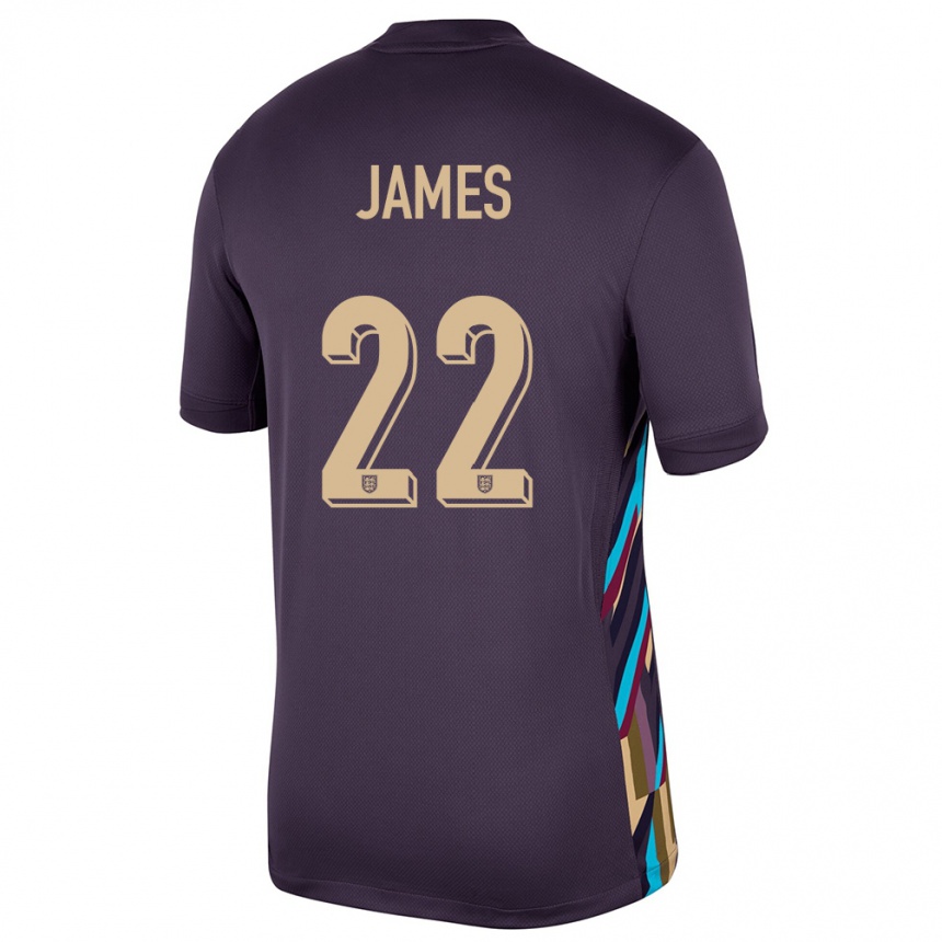 Kids Football England Lauren James #22 Dark Raisin Away Jersey 24-26 T-Shirt Australia