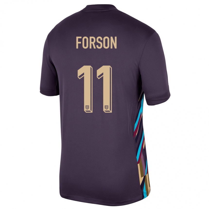 Kids Football England Omari Forson #11 Dark Raisin Away Jersey 24-26 T-Shirt Australia