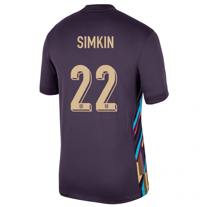 Kids Football England Tommy Simkin #22 Dark Raisin Away Jersey 24-26 T-Shirt Australia