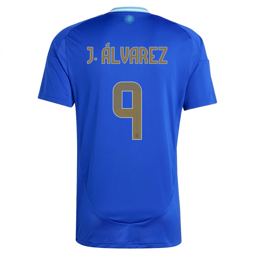 Kids Football Argentina Julian Alvarez #9 Blue Away Jersey 24-26 T-Shirt Australia