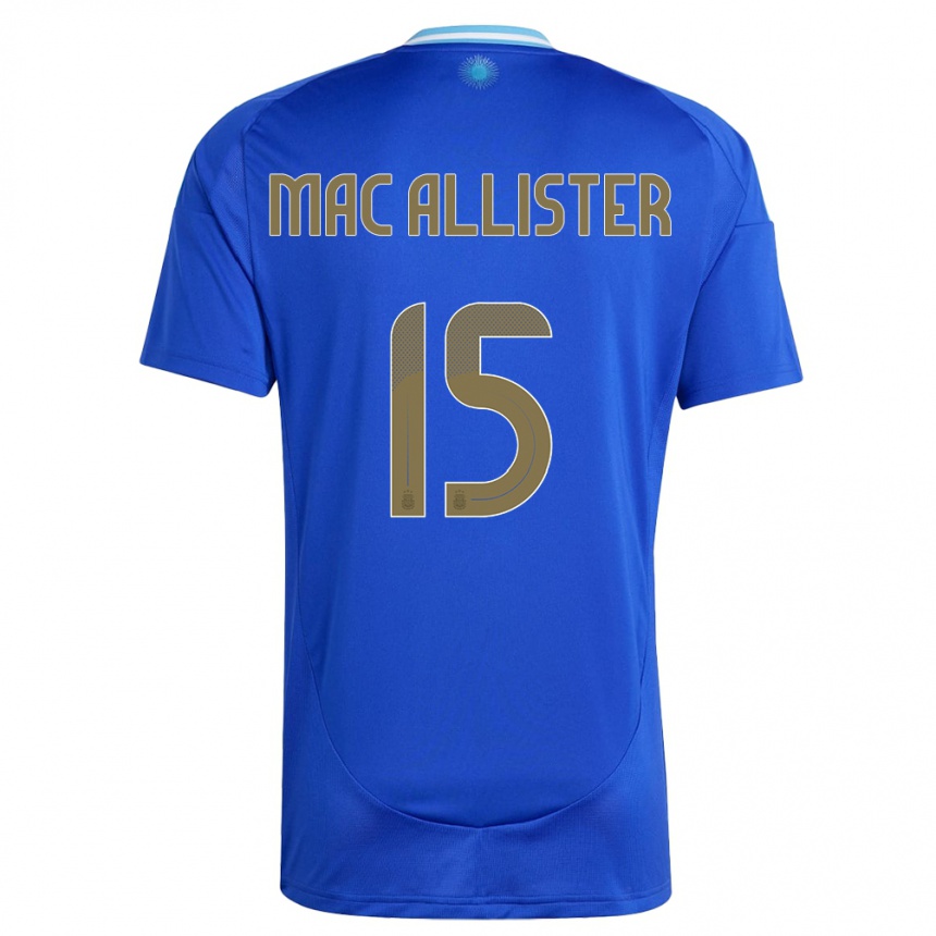 Kids Football Argentina Alexis Mac Allister #15 Blue Away Jersey 24-26 T-Shirt Australia