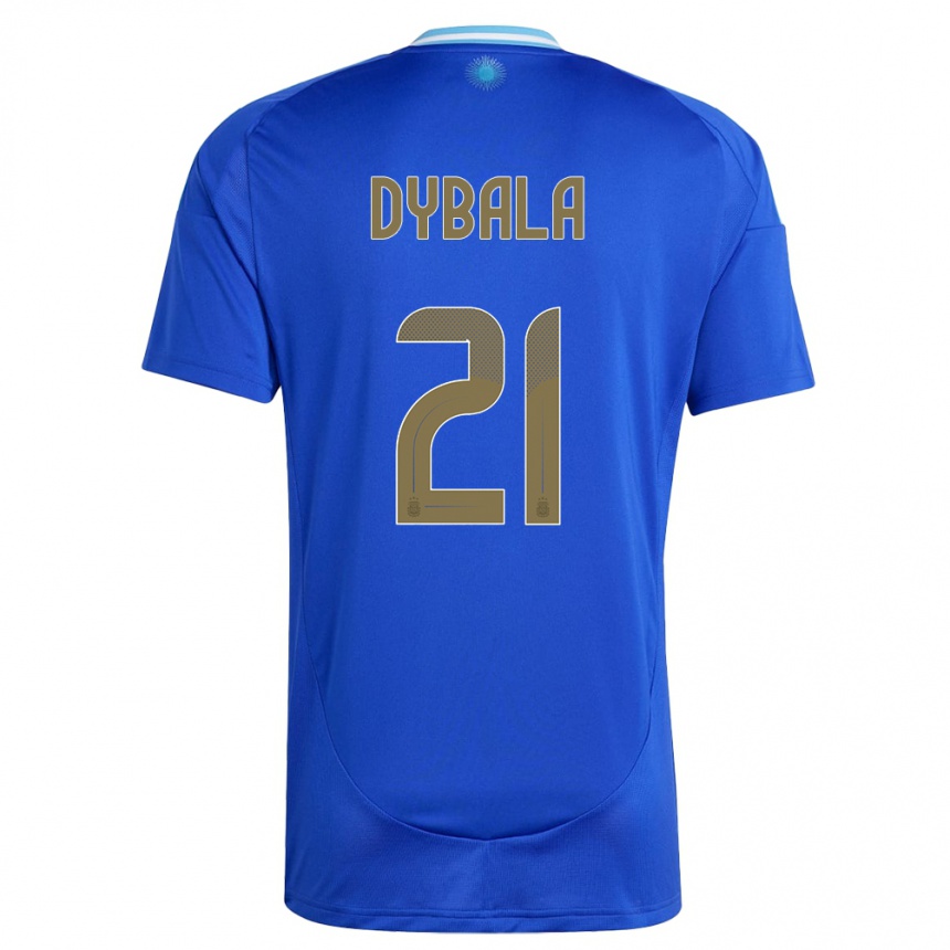 Kids Football Argentina Paulo Dybala #21 Blue Away Jersey 24-26 T-Shirt Australia