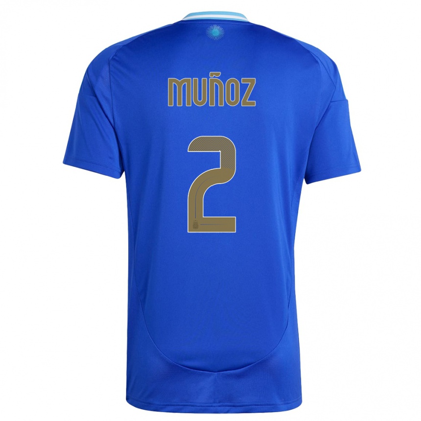 Kids Football Argentina Luana Munoz #2 Blue Away Jersey 24-26 T-Shirt Australia