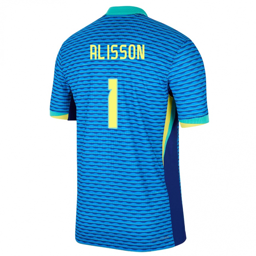 Kids Football Brazil Alisson #1 Blue Away Jersey 24-26 T-Shirt Australia