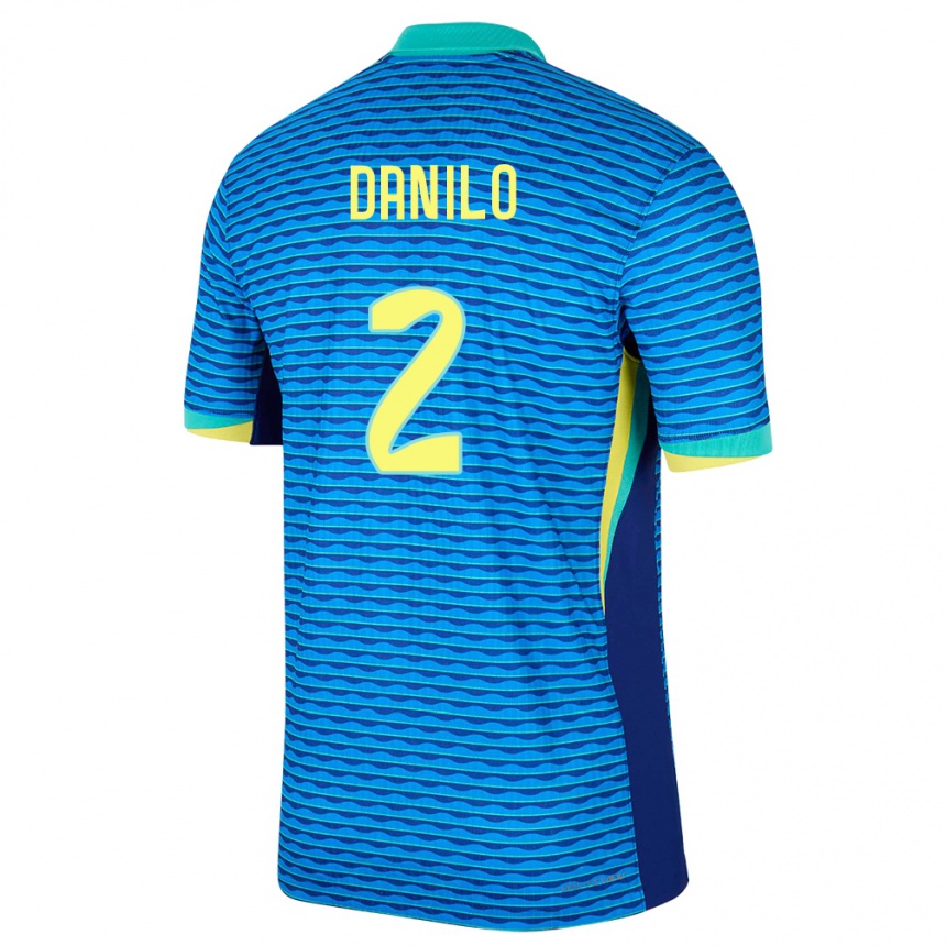 Kids Football Brazil Danilo #2 Blue Away Jersey 24-26 T-Shirt Australia