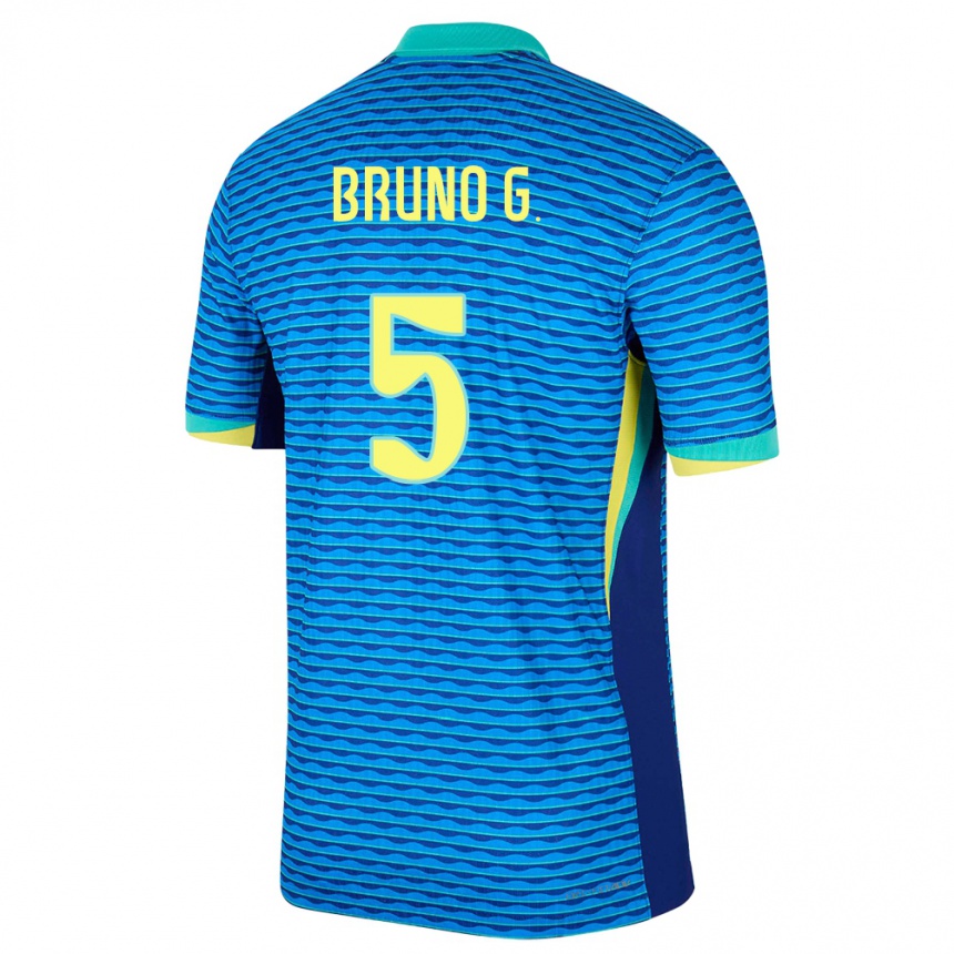 Kids Football Brazil Bruno Guimaraes #5 Blue Away Jersey 24-26 T-Shirt Australia