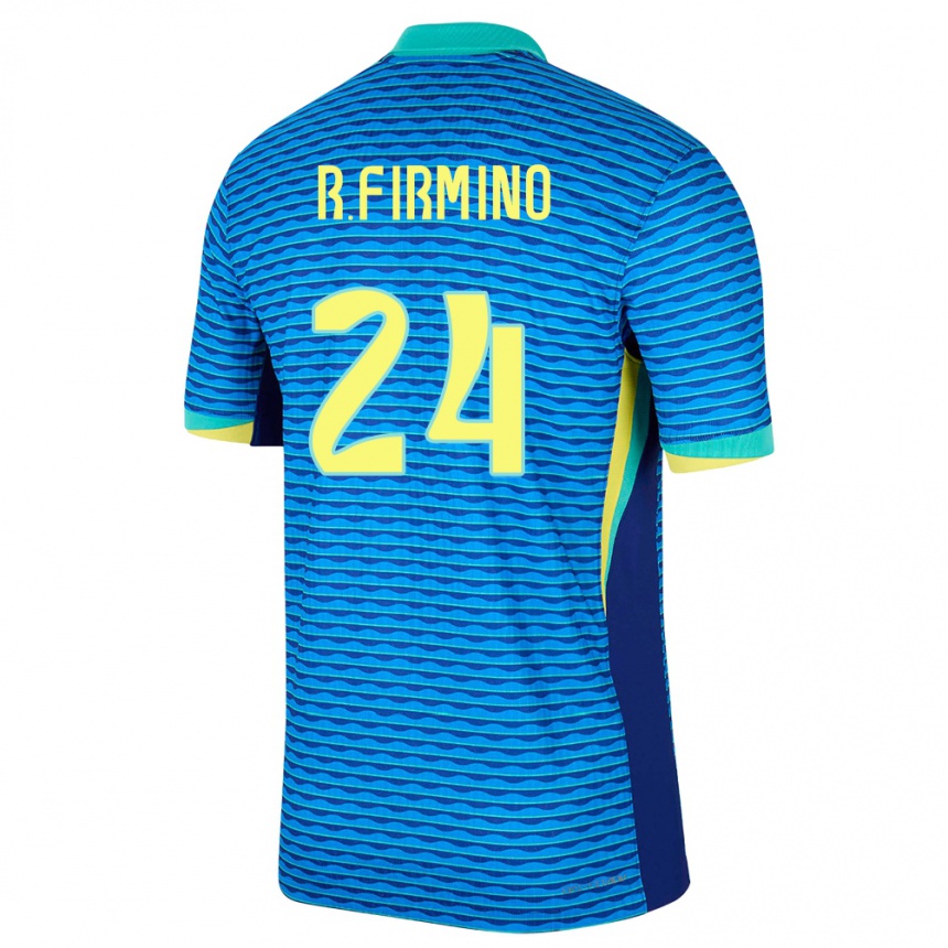 Kids Football Brazil Roberto Firmino #24 Blue Away Jersey 24-26 T-Shirt Australia