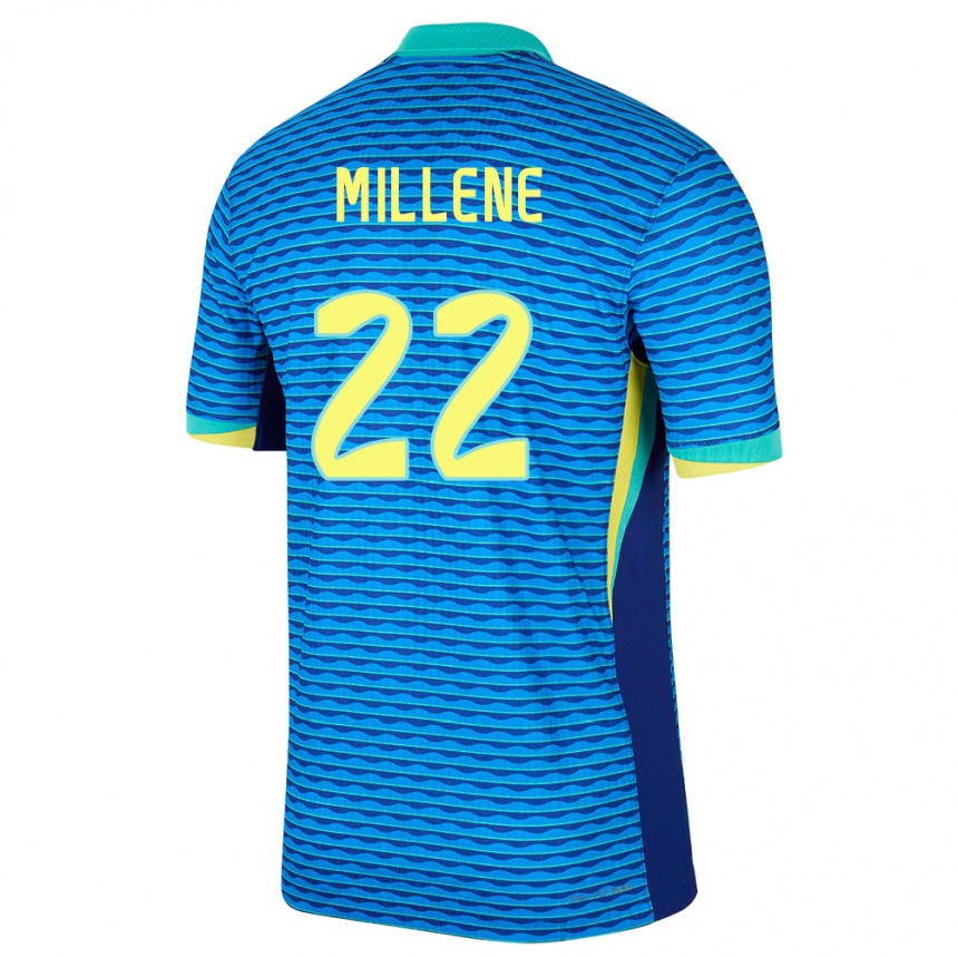 Kids Football Brazil Millene #22 Blue Away Jersey 24-26 T-Shirt Australia