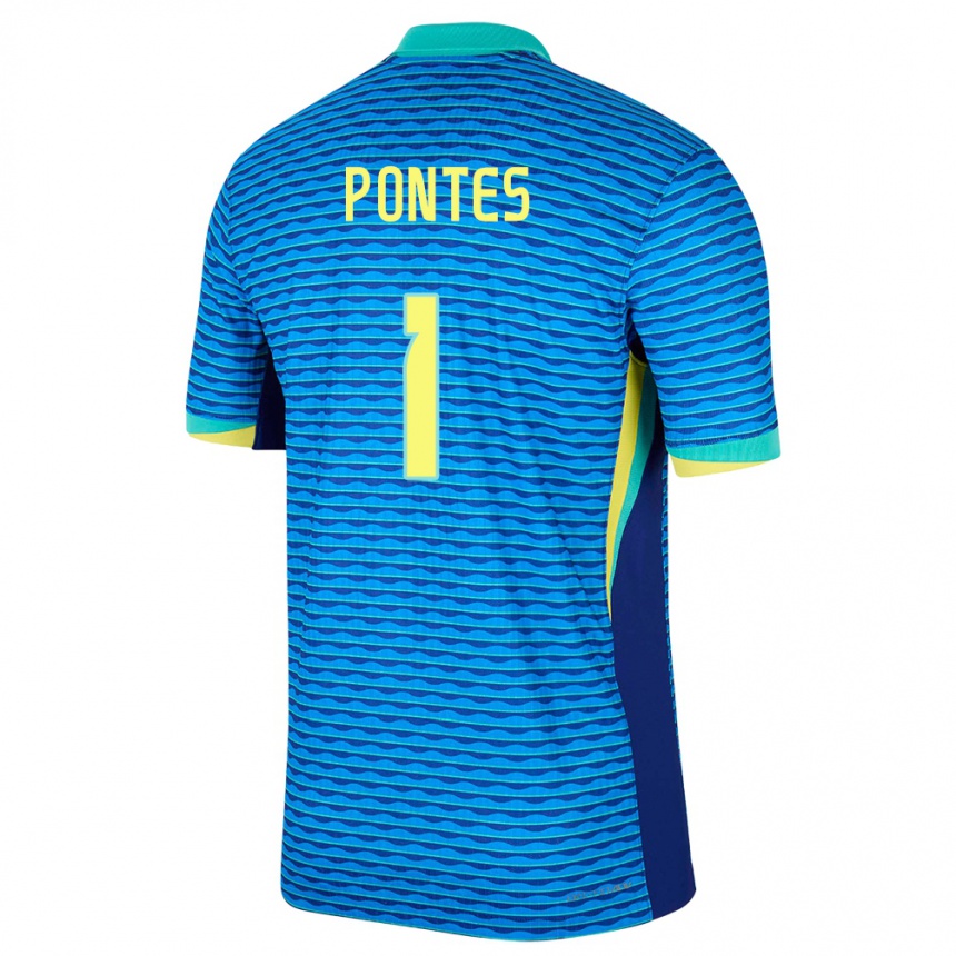 Kids Football Brazil Mycael Pontes #1 Blue Away Jersey 24-26 T-Shirt Australia