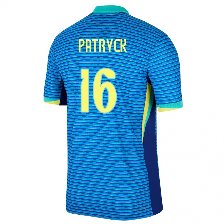 Kids Football Brazil Patryck #16 Blue Away Jersey 24-26 T-Shirt Australia