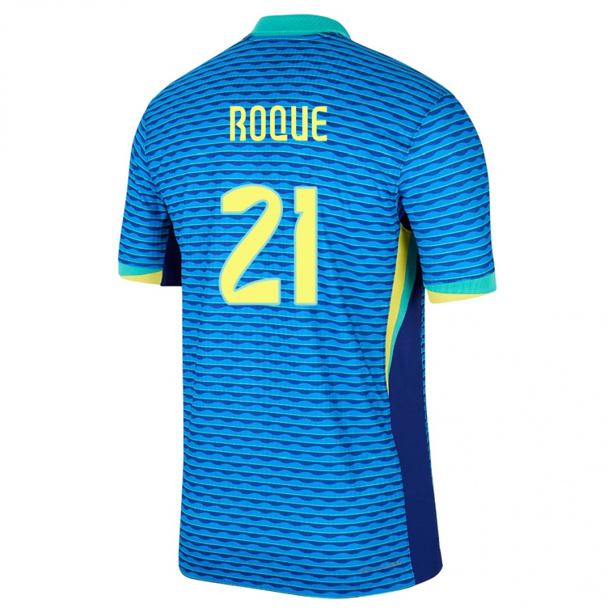 Kids Football Brazil Vitor Roque #21 Blue Away Jersey 24-26 T-Shirt Australia