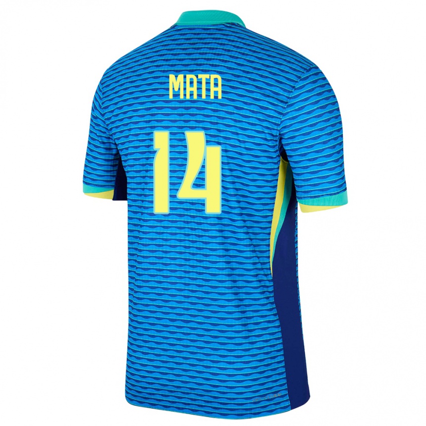 Kids Football Brazil Da Mata #14 Blue Away Jersey 24-26 T-Shirt Australia