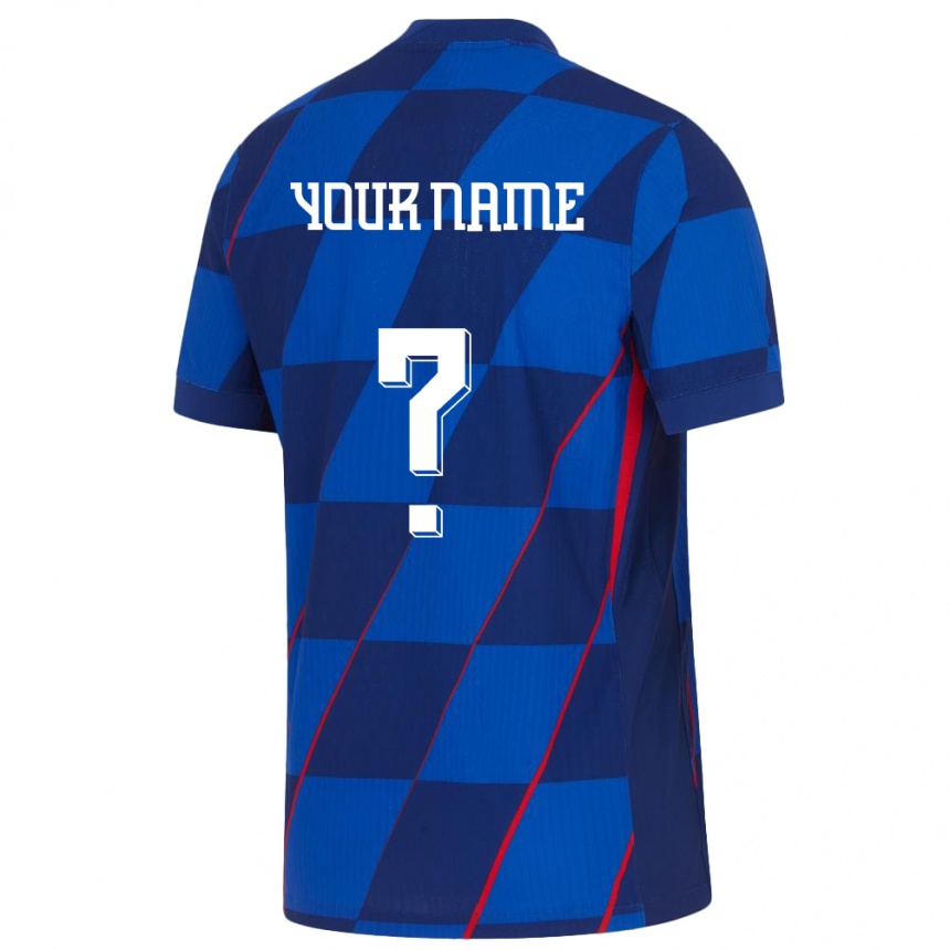 Kids Football Croatia Your Name #0 Blue Away Jersey 24-26 T-Shirt Australia